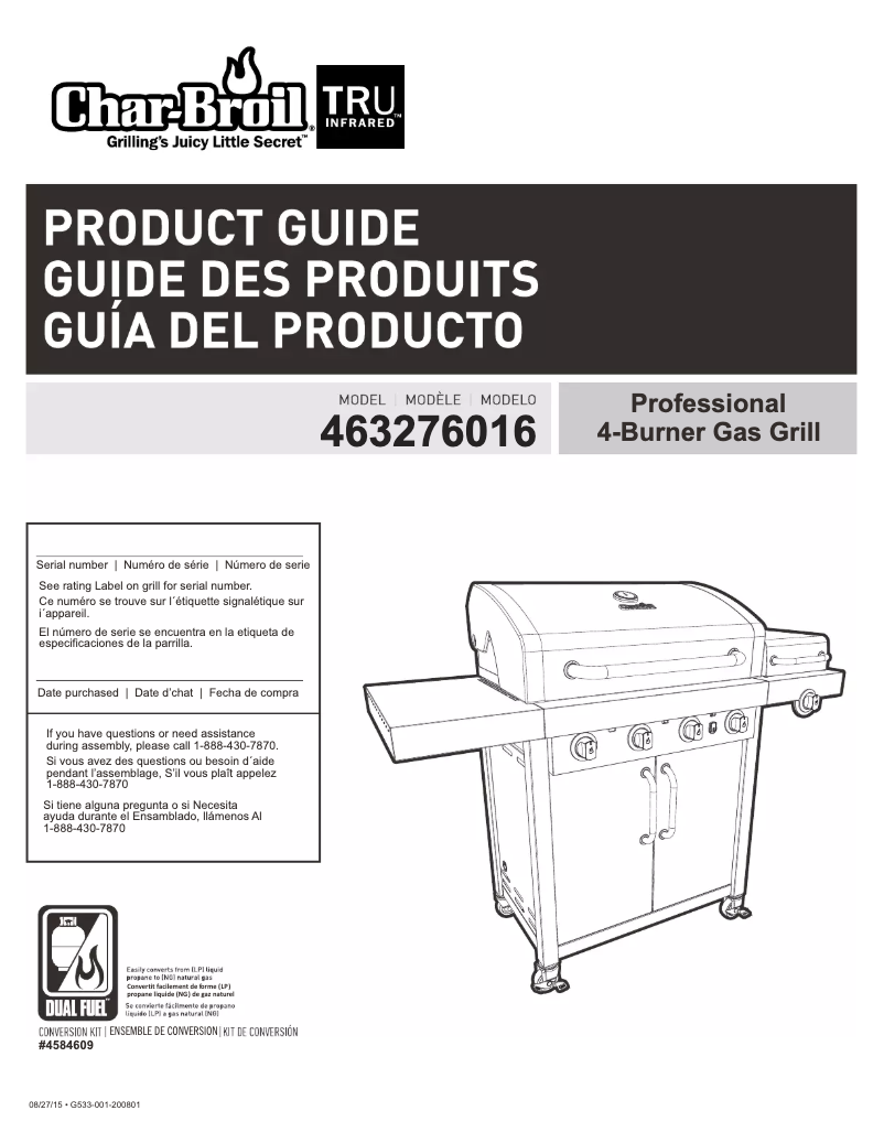 Page 1 de la notice Manuel utilisateur Char-Broil 463276016