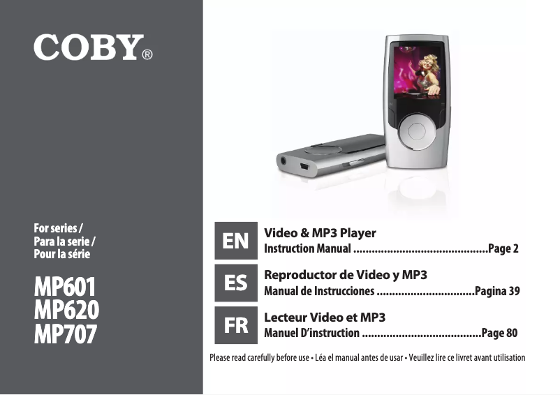 Página 1 del manual Manual de usuario Coby MP620