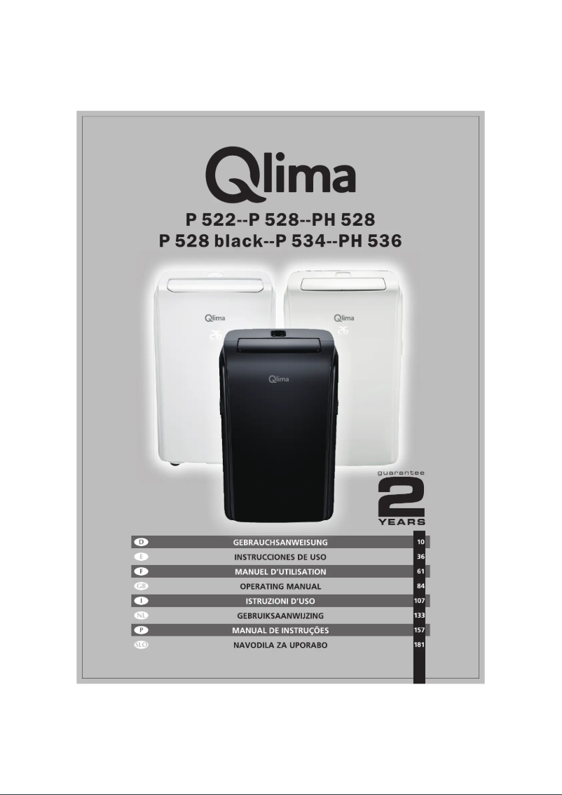 Page n°1 - Manuel utilisateur Qlima P522