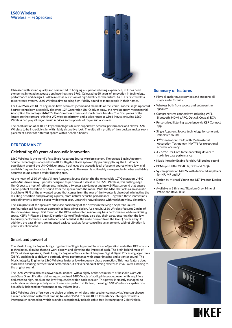 Image de la première page du manuel de l'appareil LS60 Wireless