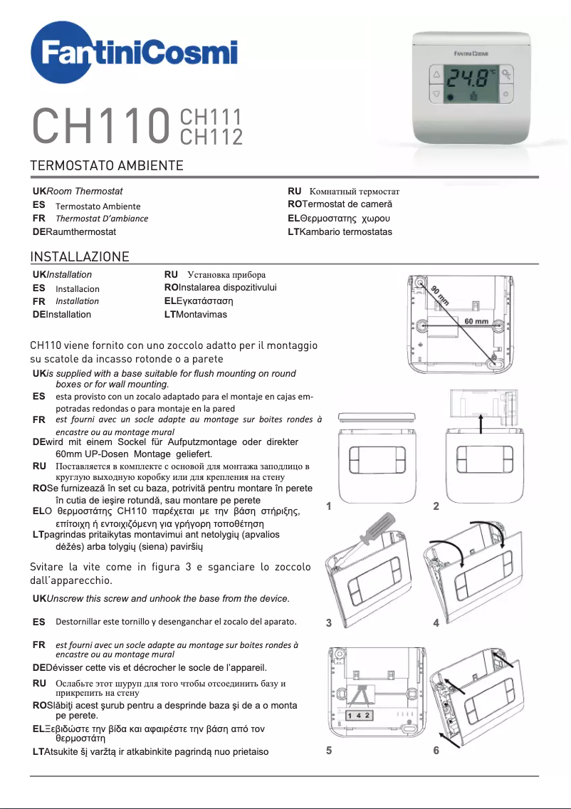 Image de la première page du manuel de l'appareil CH110