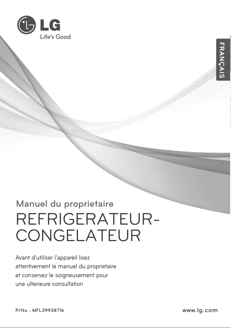 Page 1 de la notice Manuel utilisateur LG GR-B572YPC