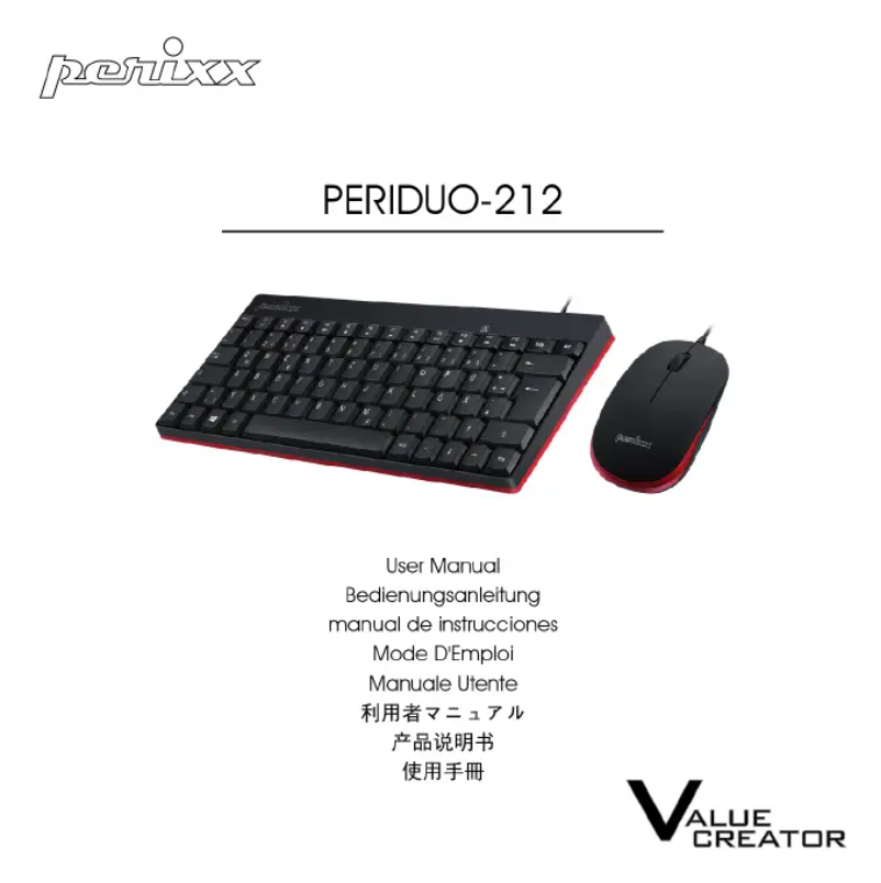 Page n°1 - Manuel utilisateur Perixx PERIDUO-212