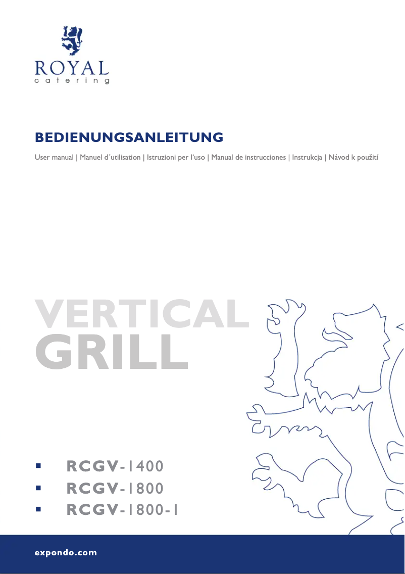 Page n°1 - Manuel utilisateur Royal Catering RCGV-1800-1