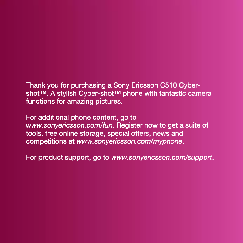 Page n°1 - Manuel utilisateur Sony Ericsson C510