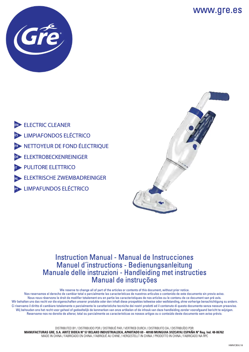 Image de la première page du manuel de l'appareil VCB50