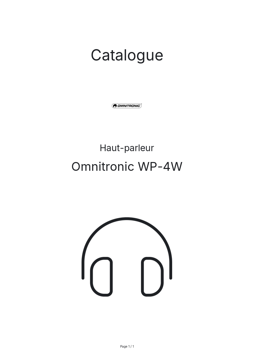 Image de la première page du manuel de l'appareil WP-4W