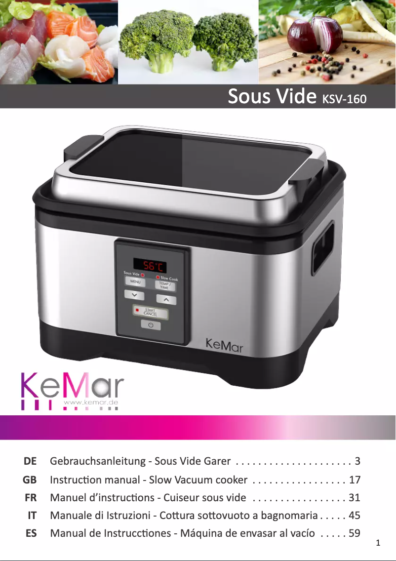 Image de la première page du manuel de l'appareil KSV-160