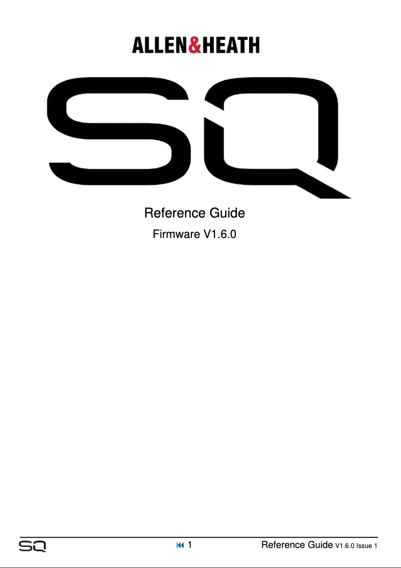 Page n°1 - Manuel utilisateur Allen & Heath SQ-7