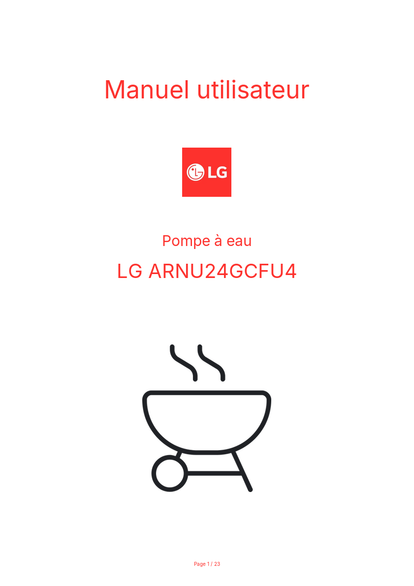 Page n°1 - Manuel utilisateur LG ARNU24GCFU4