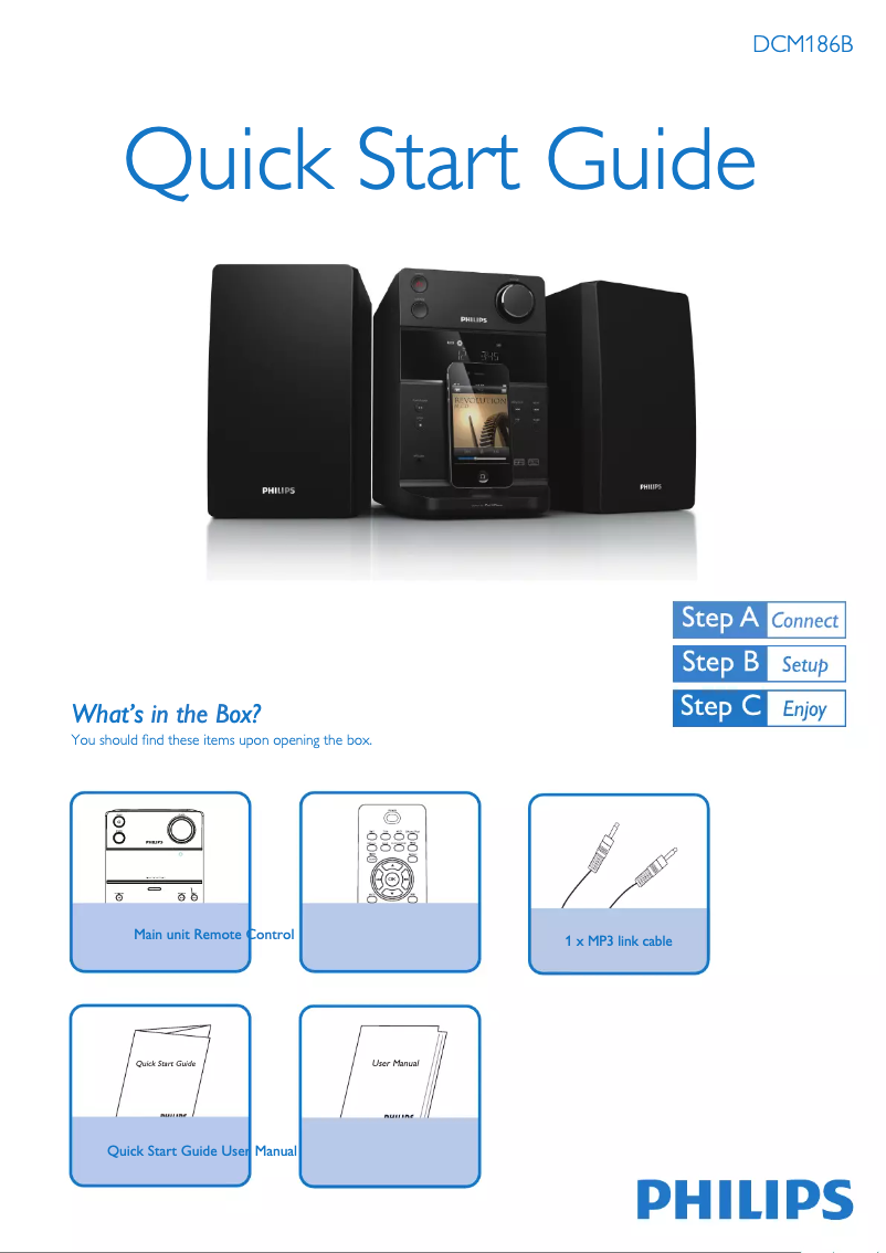 Página 1 del manual Guía de inicio rápido Philips DCM186B