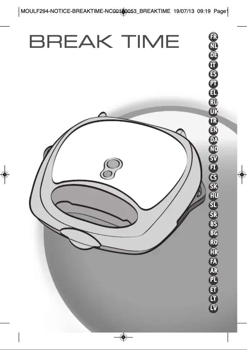 Page n°1 - Manuel utilisateur Moulinex Break Time SW6125