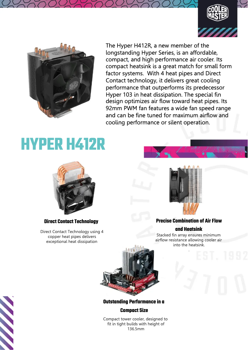 Page n°1 - Fiche technique Cooler Master Hyper H412R