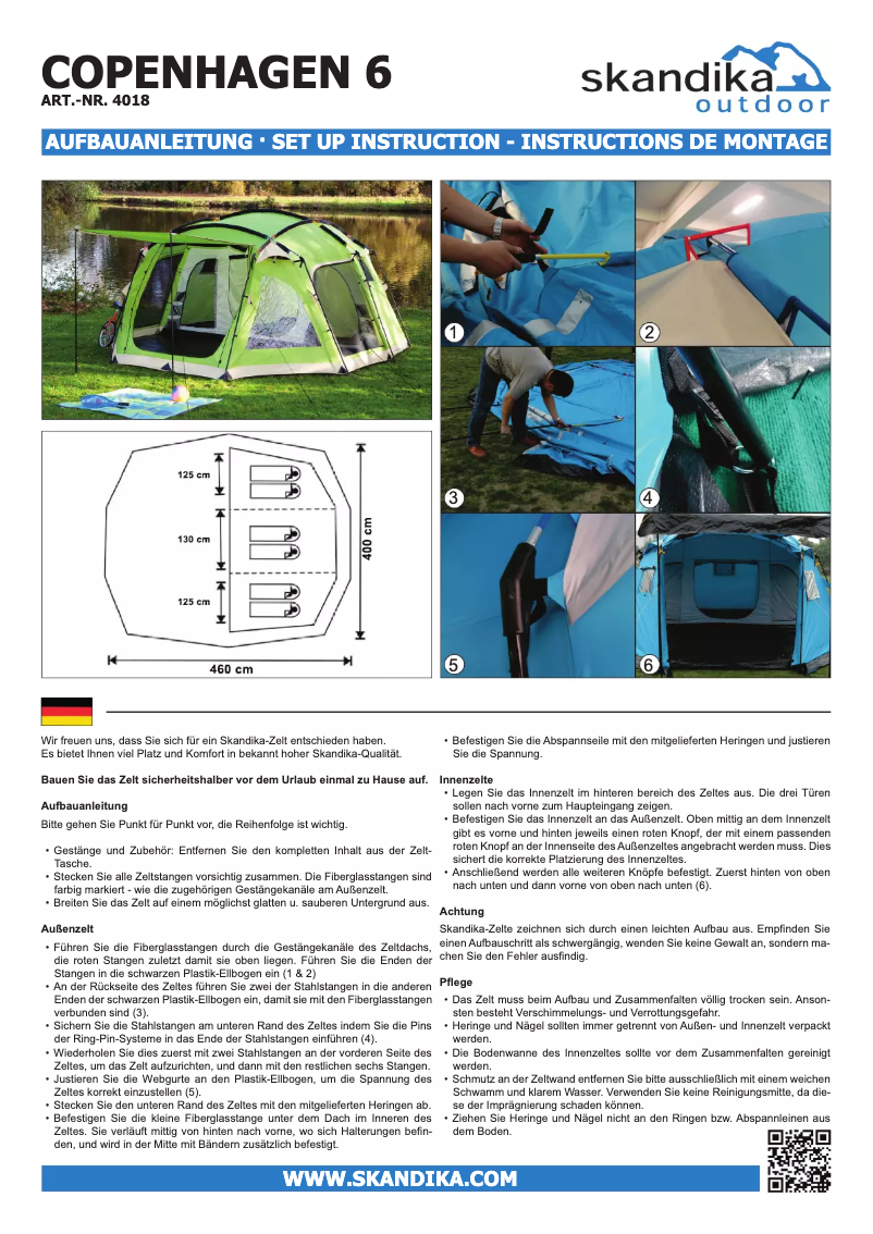 Page n°1 - Manuel utilisateur Skandika Copenhagen 6