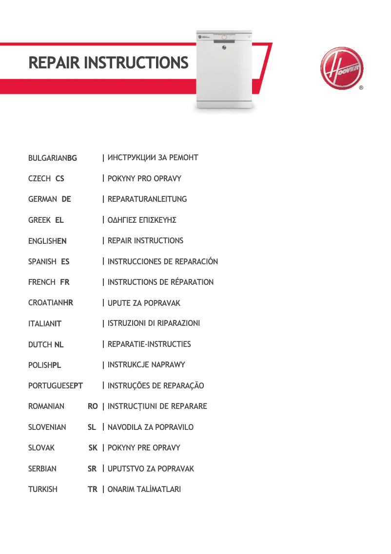 Página 1 del manual Manual de usuario Hoover HF 6C2S0FS-17