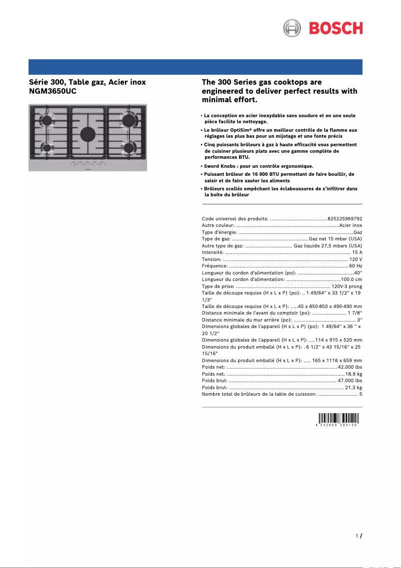 Image de la première page du manuel de l'appareil NGM3650UC