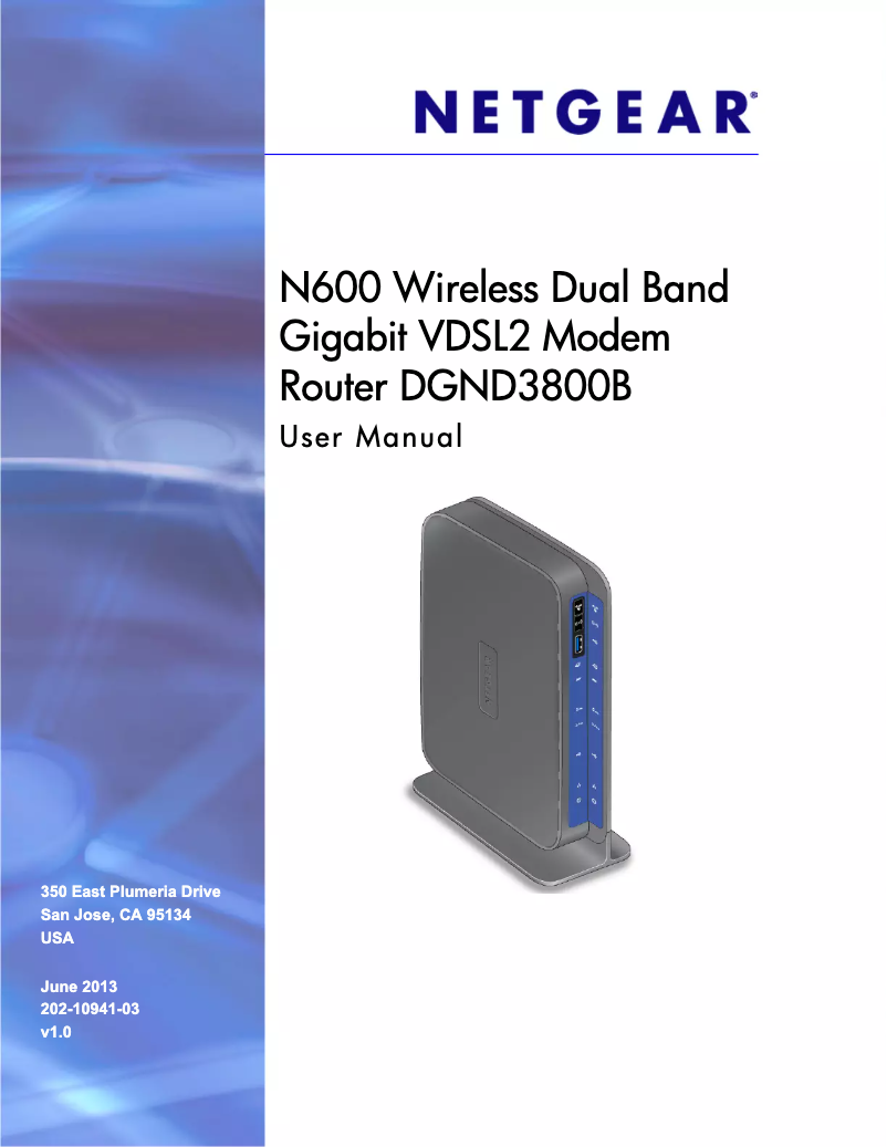Page 1 de la notice Manuel utilisateur Netgear DGND3800B