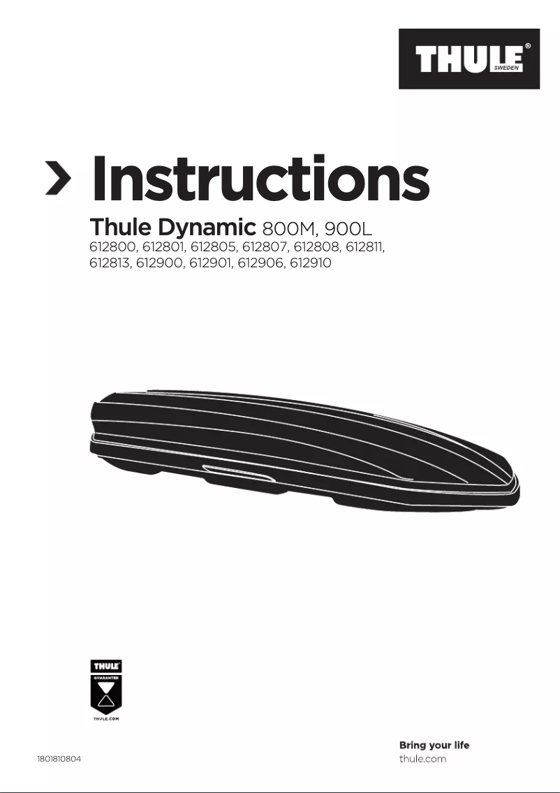 Page 1 de la notice Manuel utilisateur Thule Dynamic M