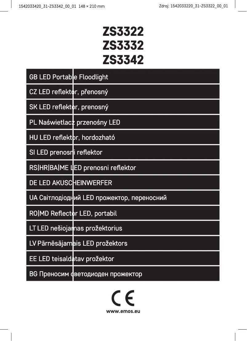 Image de la première page du manuel de l'appareil ZS3342