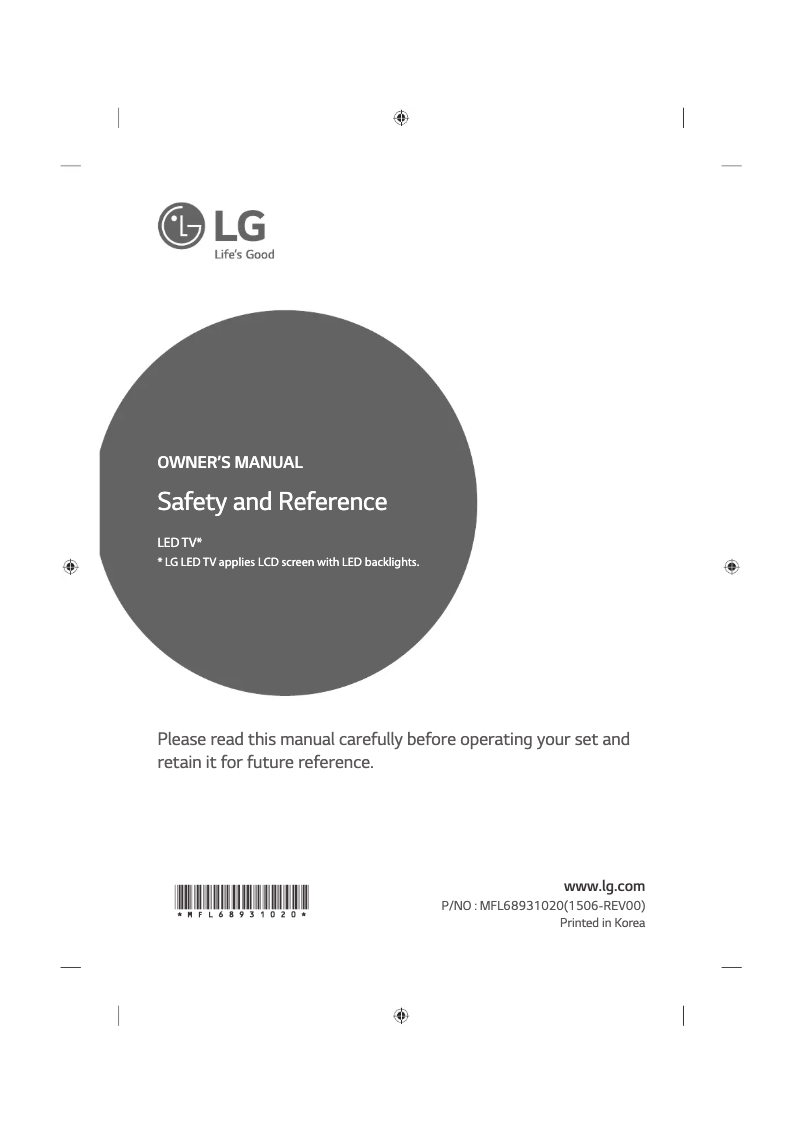 Page n°1 - Manuel utilisateur LG 79UF770V