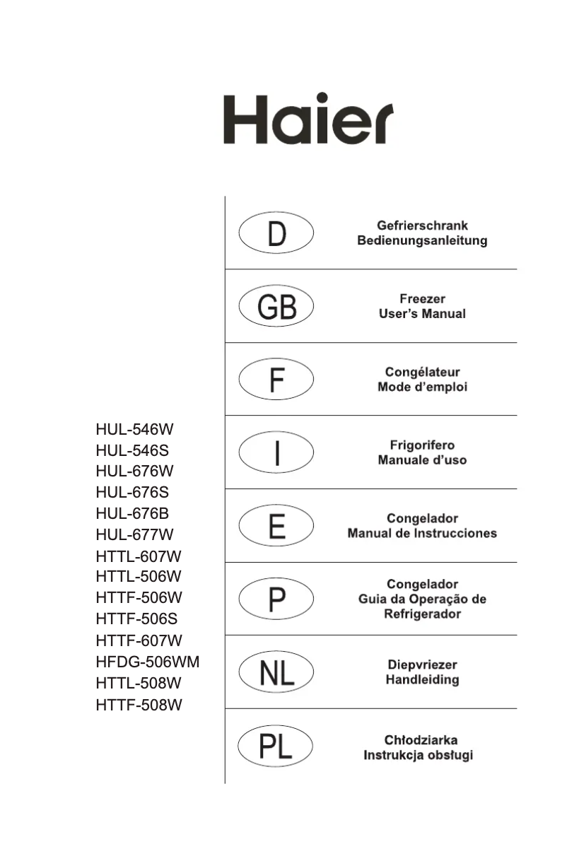 Page 1 de la notice Manuel utilisateur Haier HTTL-508W
