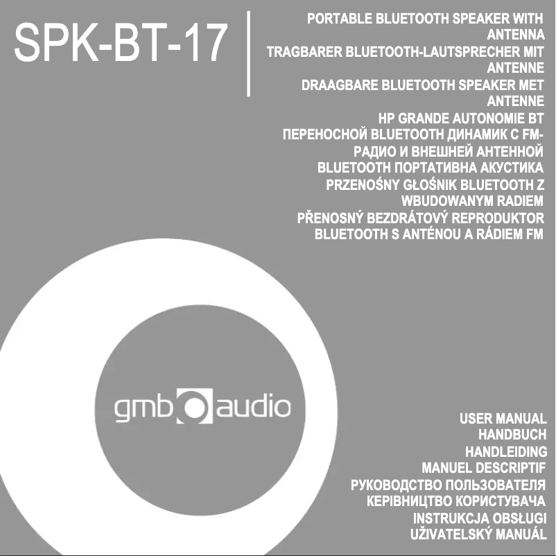 Image de la première page du manuel de l'appareil SPK-BT-17