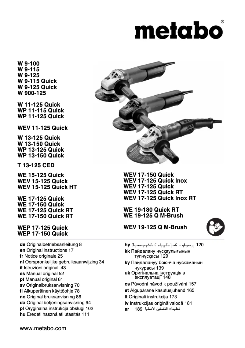 Página 1 del manual Manual de usuario Metabo T 13-125