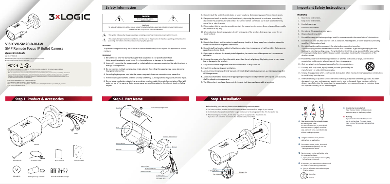 Image de la première page du manuel de l'appareil VX-5M20-B-RIAW