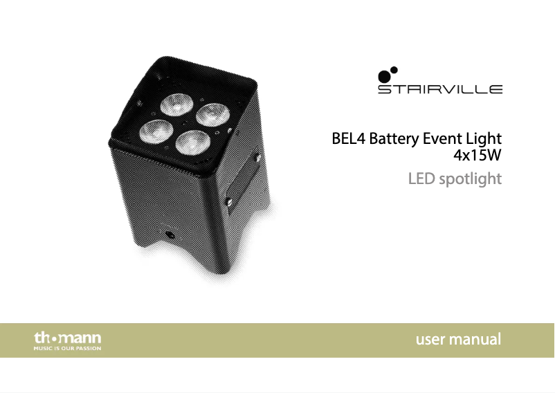 Page 1 de la notice Manuel utilisateur Stairville BEL4 Battery Event Light 4x15W