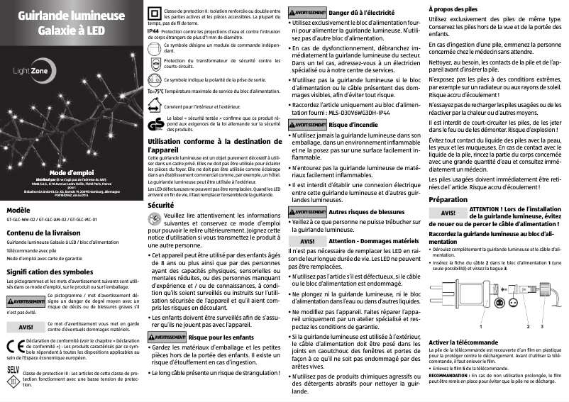 Image de la première page du manuel de l'appareil GT-GLC-MC-01