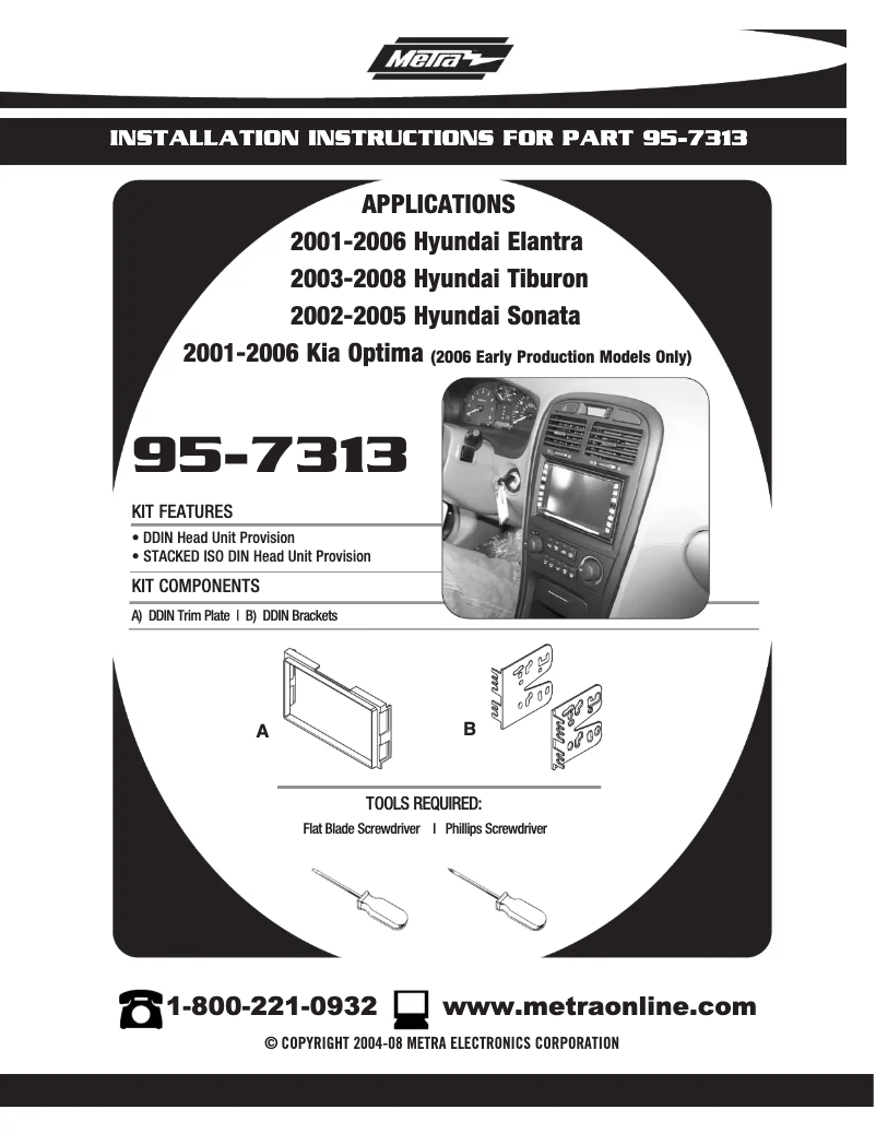 Page n°1 - Guide d'installation Metra 95-7313