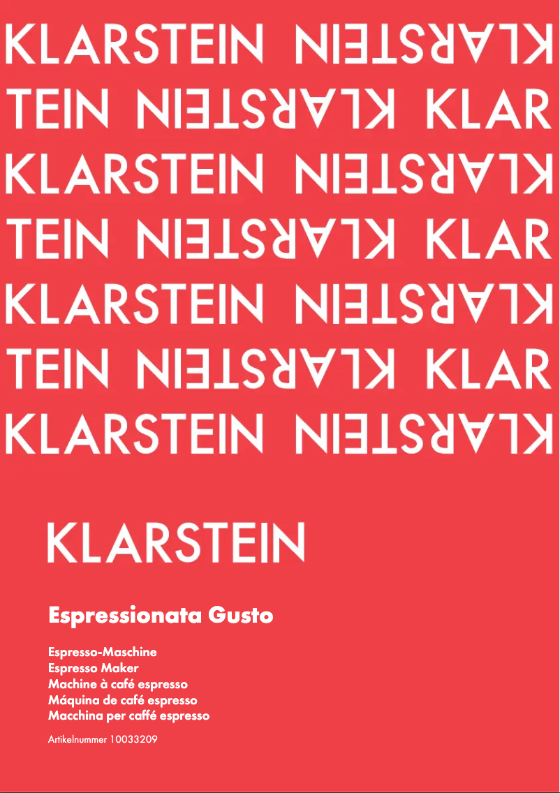 Page n°1 - Manuel utilisateur Klarstein Espessionata Gusto