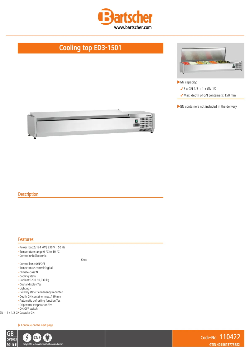 Image de la première page du manuel de l'appareil ED3-1501