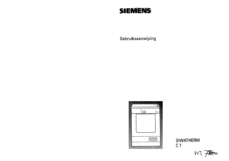Página 1 del manual Manual de usuario Siemens WT72000EU