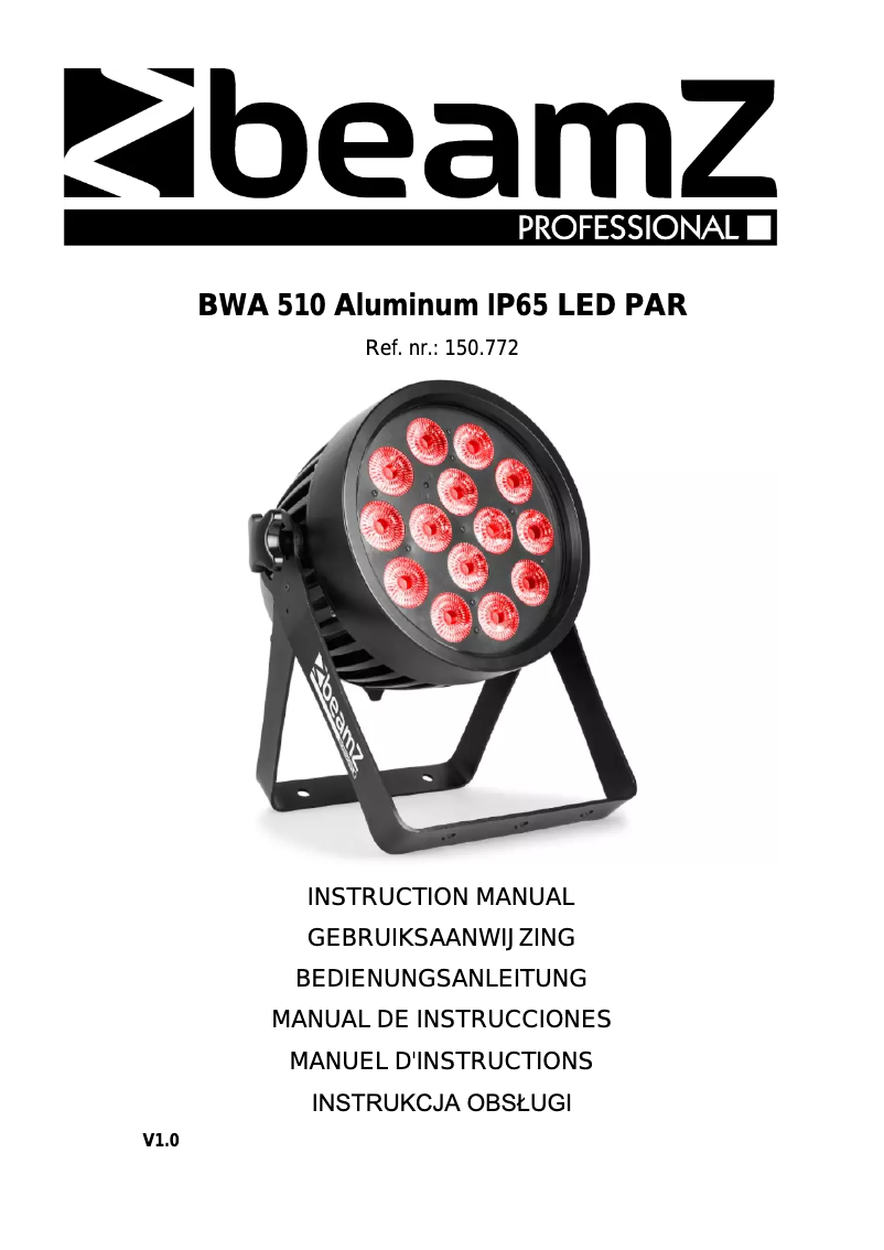 Page n°1 - Manuel utilisateur BeamZ BWA510