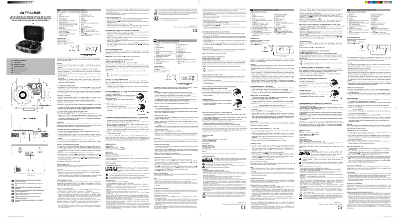 Page n°1 - Manuel utilisateur Muse MT-201 WW
