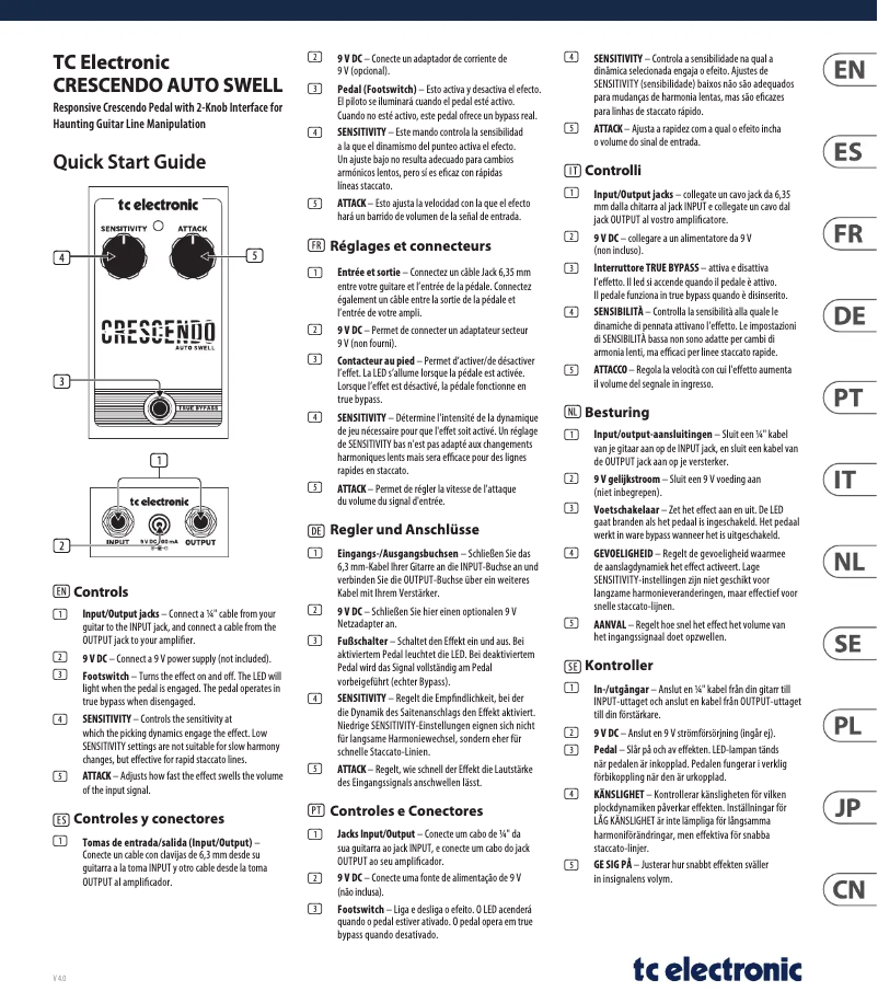 Image de la première page du manuel de l'appareil Crescendo Auto Swell