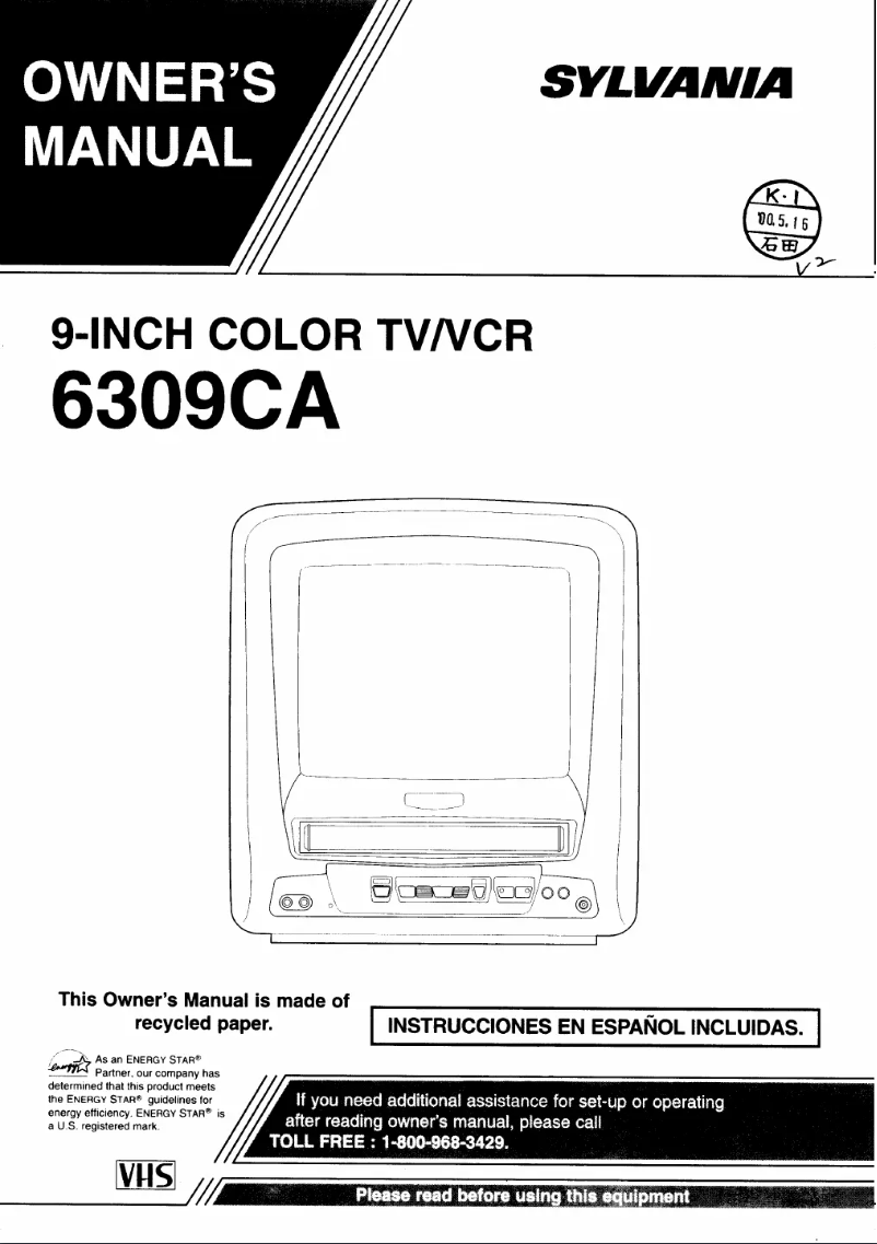 Page n°1 - Manuel utilisateur Sylvania 6309CA
