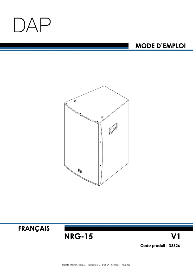 Página 1 del manual Manual de usuario DAP-Audio NRG-15