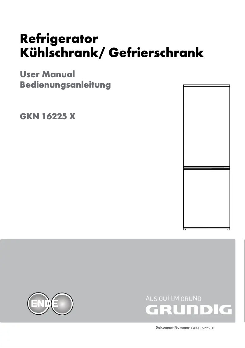 Page 1 de la notice Manuel utilisateur Grundig GKN 16225 X