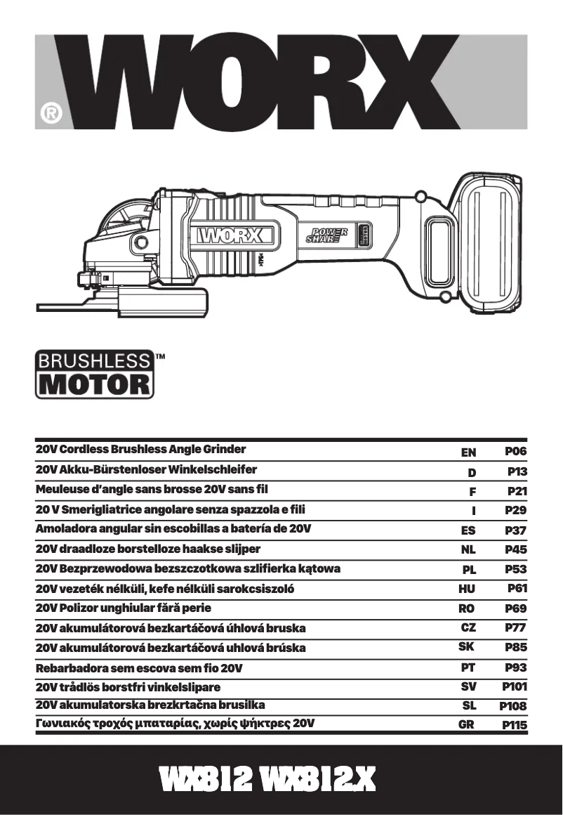 Page n°1 - Manuel utilisateur Worx WX812.9