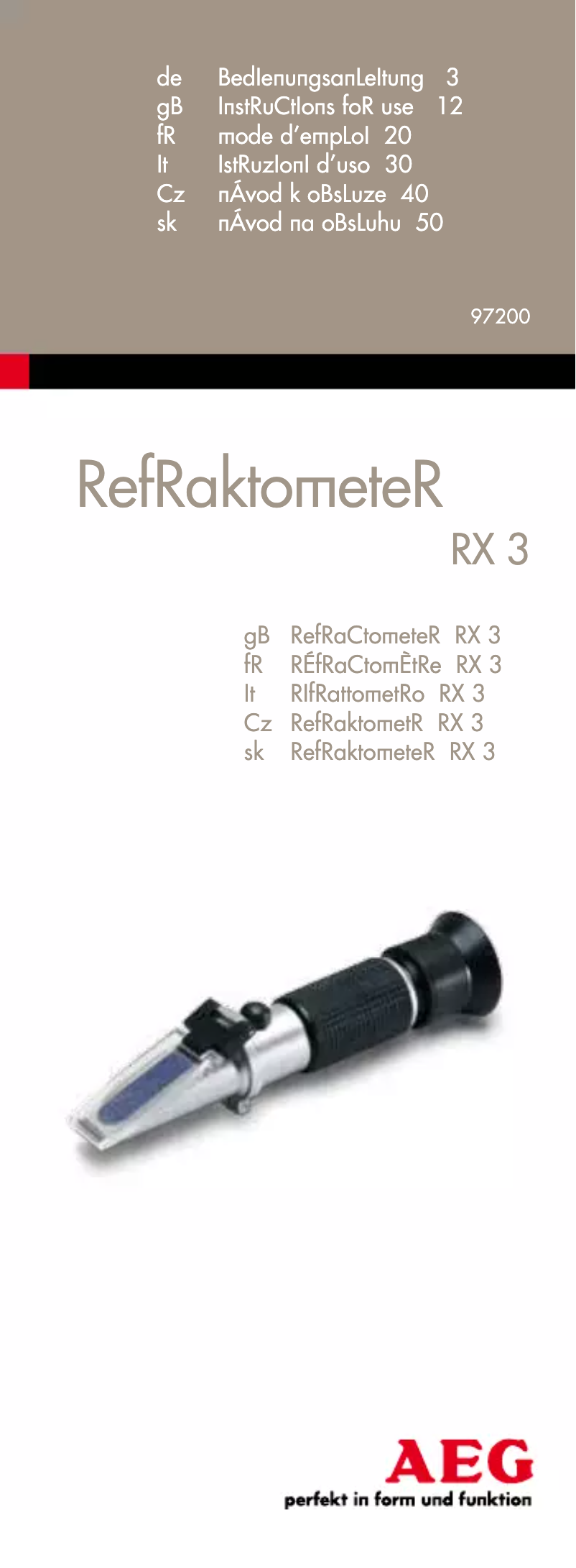 Página 1 del manual Manual de usuario AEG RX 3