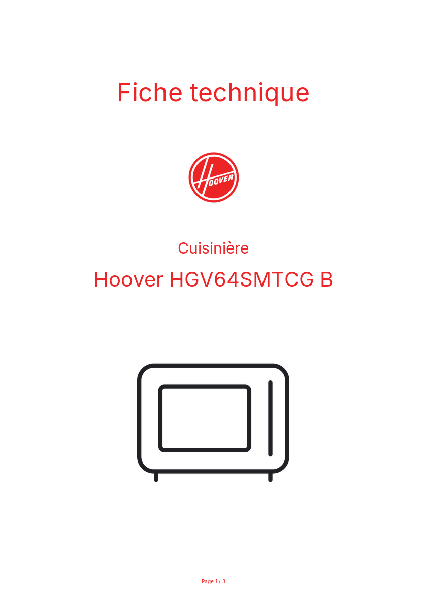 Image de la première page du manuel de l'appareil HGV64SMTCG B