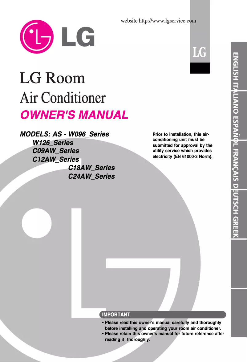 Page 1 de la notice Manuel utilisateur LG AS-W126UMH1