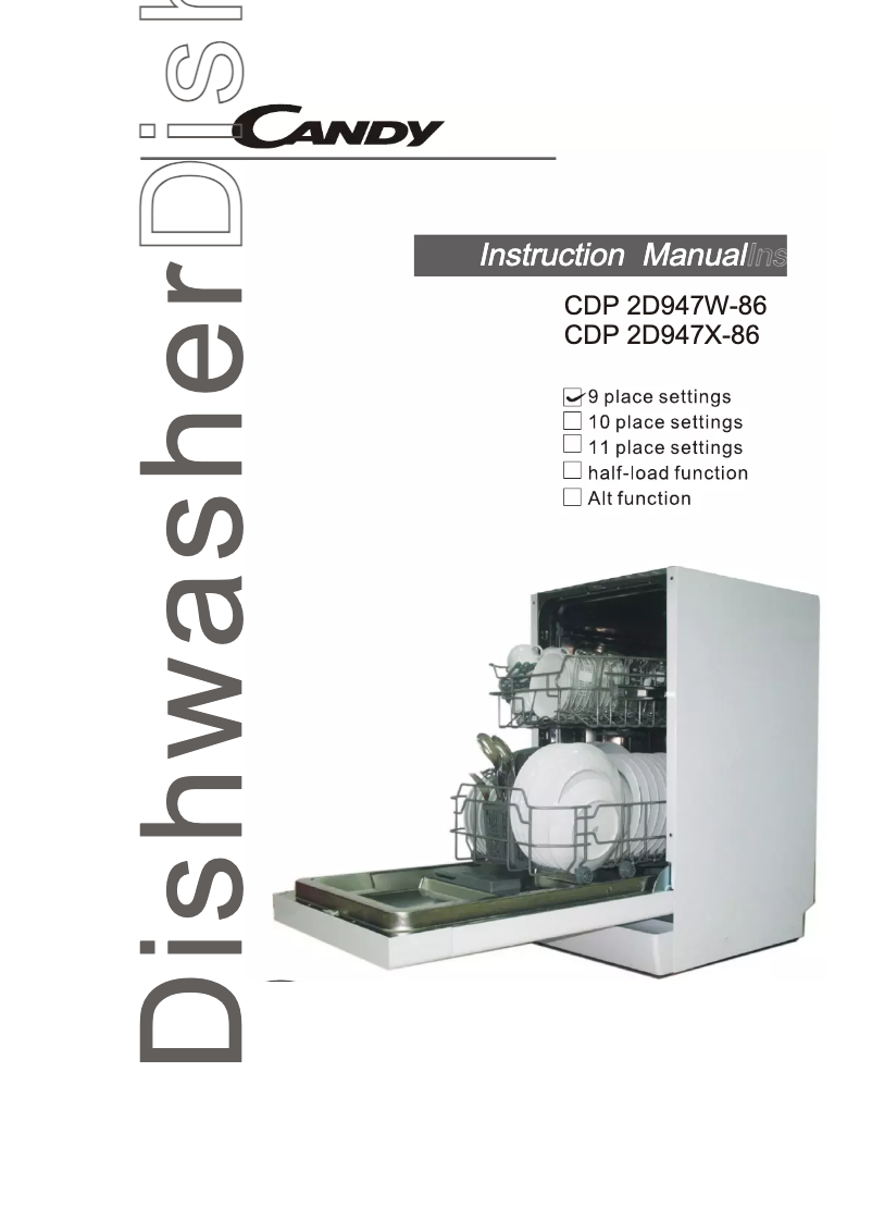 Page 1 de la notice Manuel utilisateur Candy CDP 2D947X-86