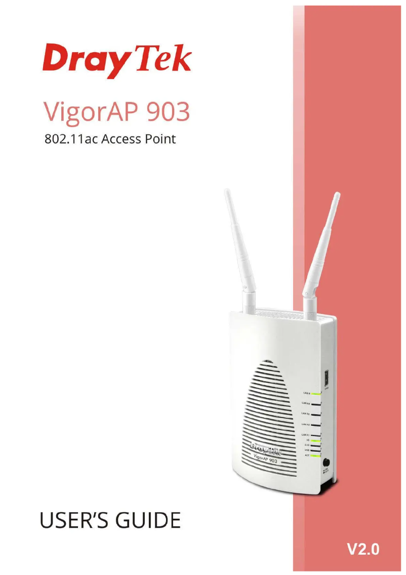 Page 1 de la notice Manuel utilisateur Draytek VigorAP 903