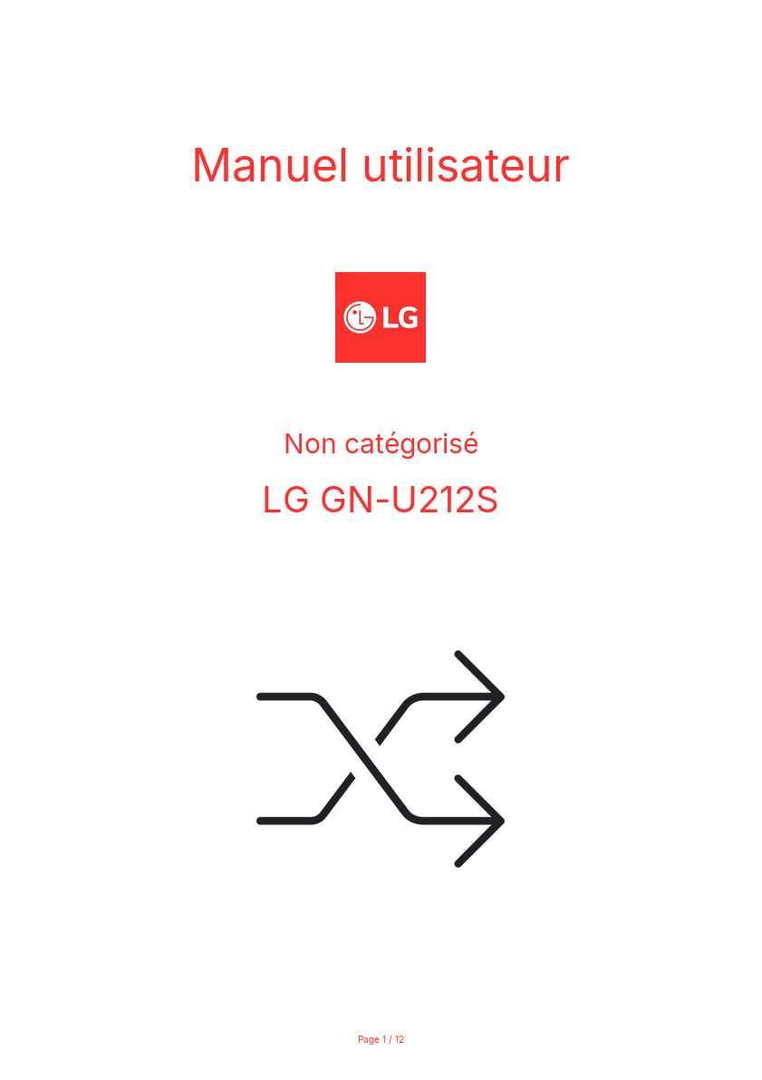 Image de la première page du manuel de l'appareil GN-U212S