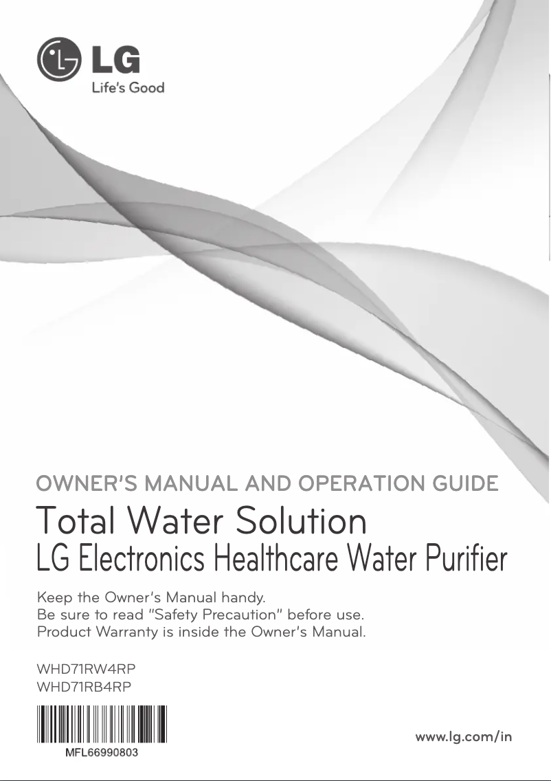 Page 1 de la notice Manuel utilisateur LG WHD71RW4RP