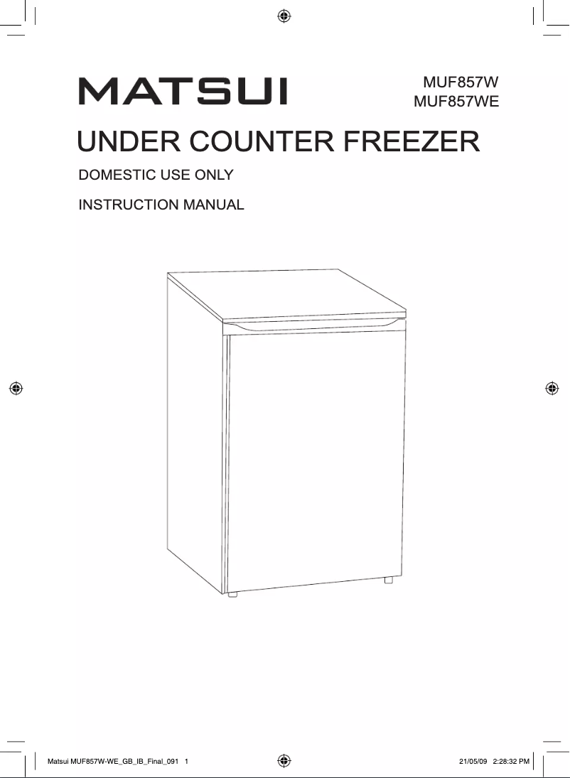 Page 1 de la notice Manuel utilisateur Matsui MUF857WE