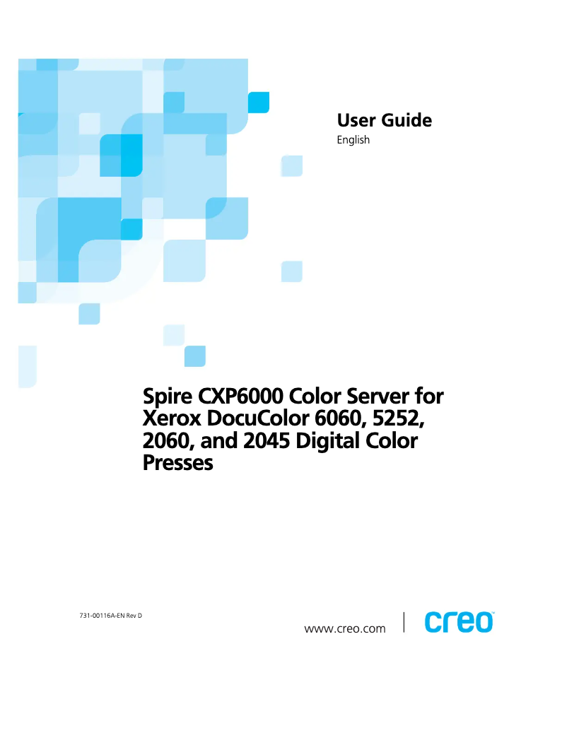 Page n°1 - Manuel utilisateur Xerox DocuColor 2060